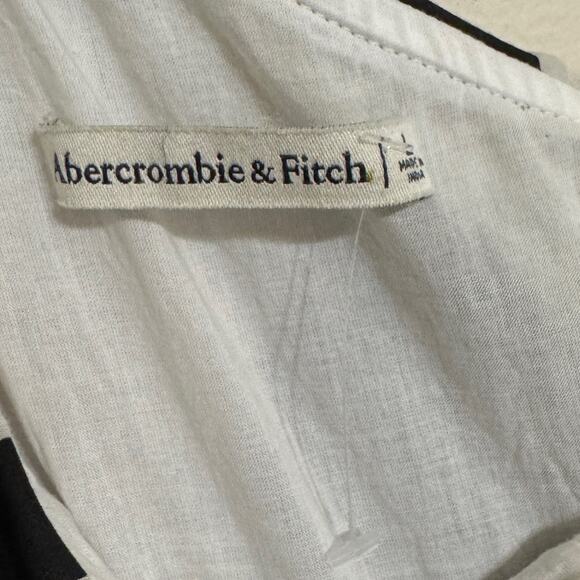 Abercrombie & Fitch Abstract One Shoulder Cut Out Maxi Dress Black White Size L - Picture 7 of 13